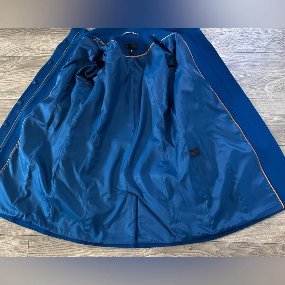 ππWarm Navy Blue Wool-Blend Coat with Stand Collar ππ - Picture 11 of 13